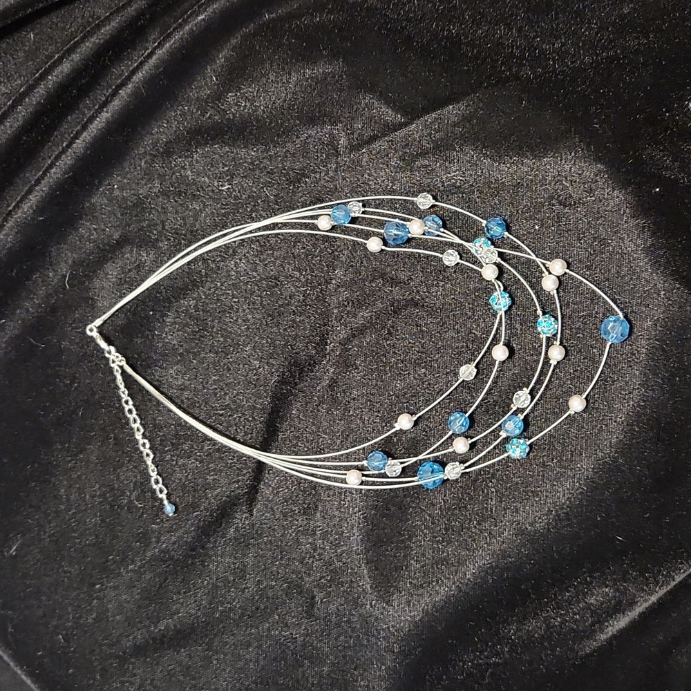 Silver and Crystal Layered Necklace
